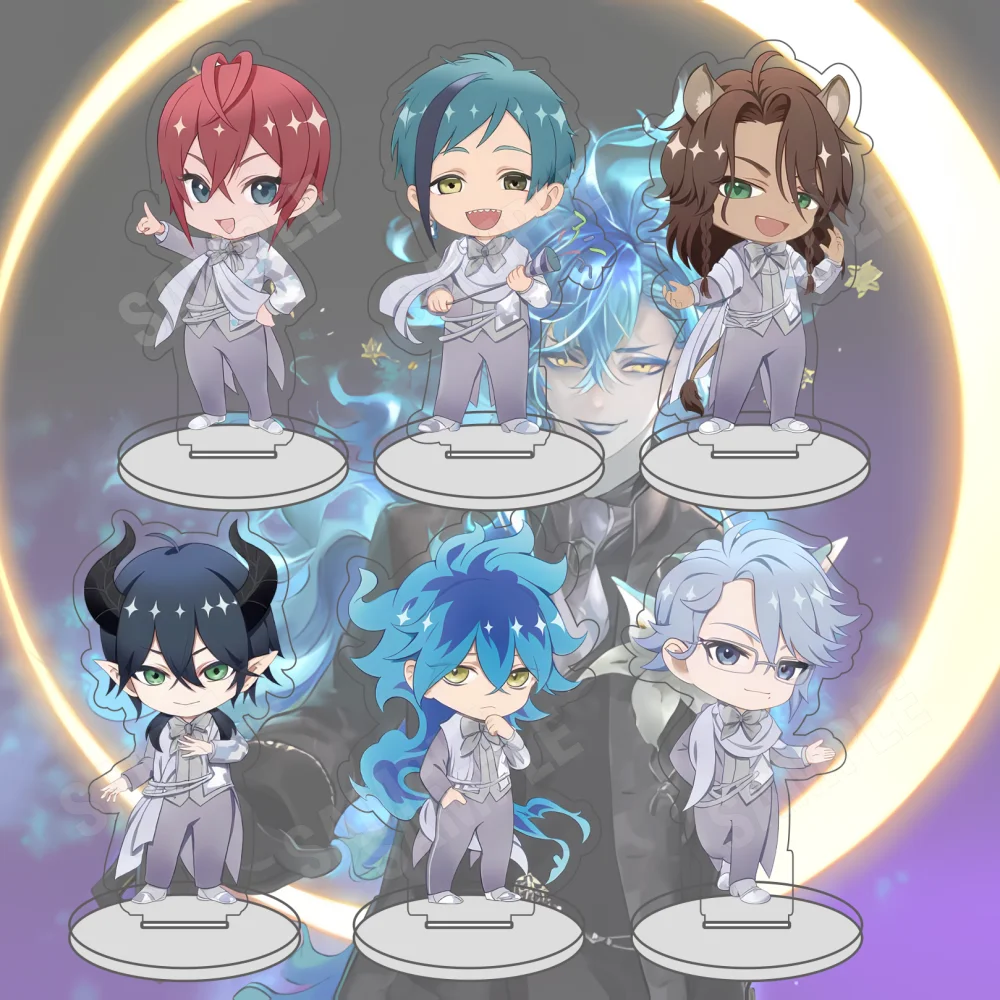 Anime 10CM Game Twisted Wonderland Acrylic Stand Keychain Malleus Draconia Idia Shroud Chibi HD Print Desk Decor Fans Gift