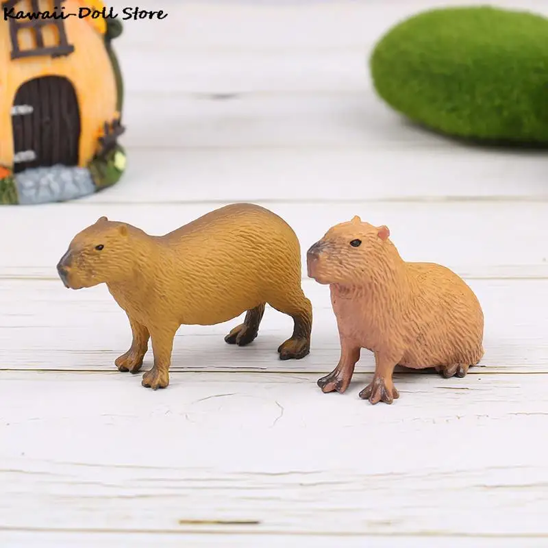 New Simulation MIni Cute Wild Animals Model Capybara Action Figure Children's Collection Toy Gift Simulation Animals Model