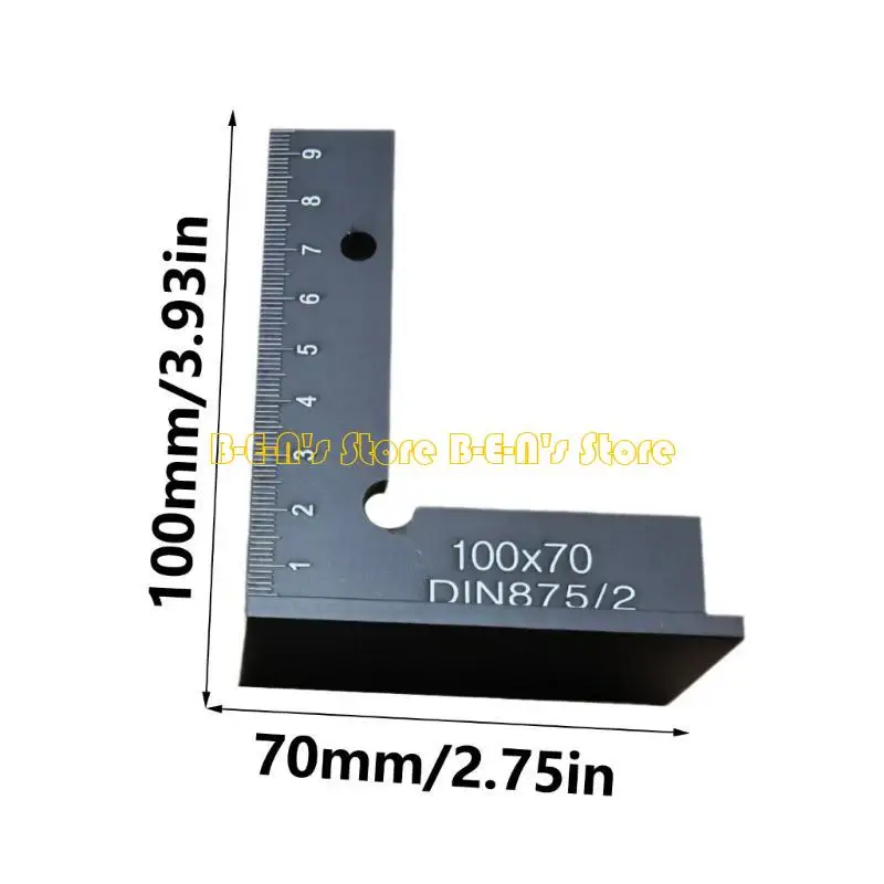 Y1AD 90 Degree Right Angles Ruler Measuring Tool Aluminium Square with Layout Tool for Laboratory Use Woodworking Ruler