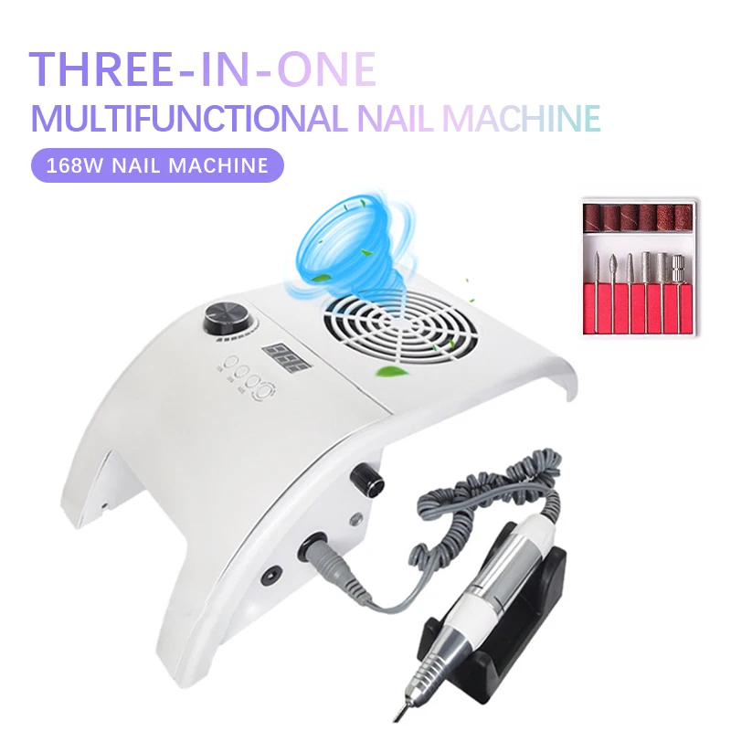 Machine de manucure multifonctionnelle, 3 en 1, aspirateur injuste, lampe UV LED, séchage rapide de tous les vernis à ongles en gel, salon et maison