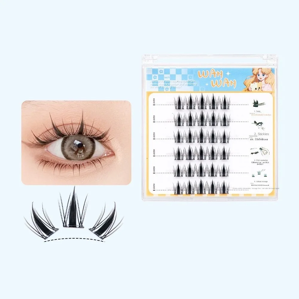 Sweet Self-adhesive Lash Clusters Makeup Reusable Glue Free Fake Lashes Long Lasting DIY Adhesive False Eyelashes Makeup Tool