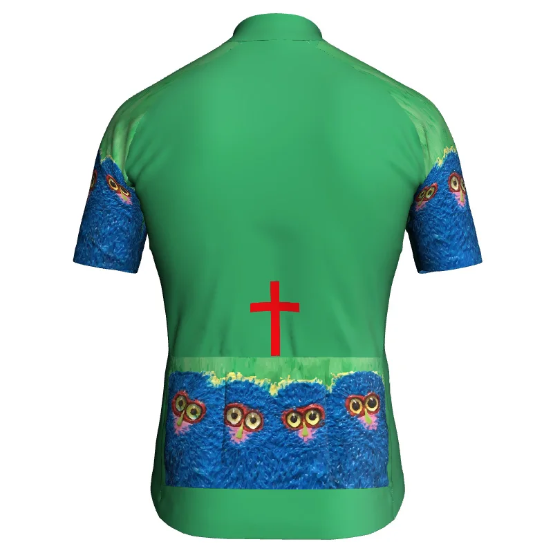 Outdoor Short Sleeve Road Cycling Jersey Bicycle Jacket Church Jesus God Bible Shirt Clothes Bike Anti-Slip Downhill Pocket Top