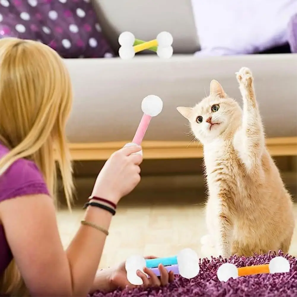 لعبة Qtip Cat، مجموعة ألعاب النعناع البري العملاقة مكونة من 6 ألعاب كيكر من القطيفة الناعمة، أعواد ركلة تفاعلية لمحبي القطط