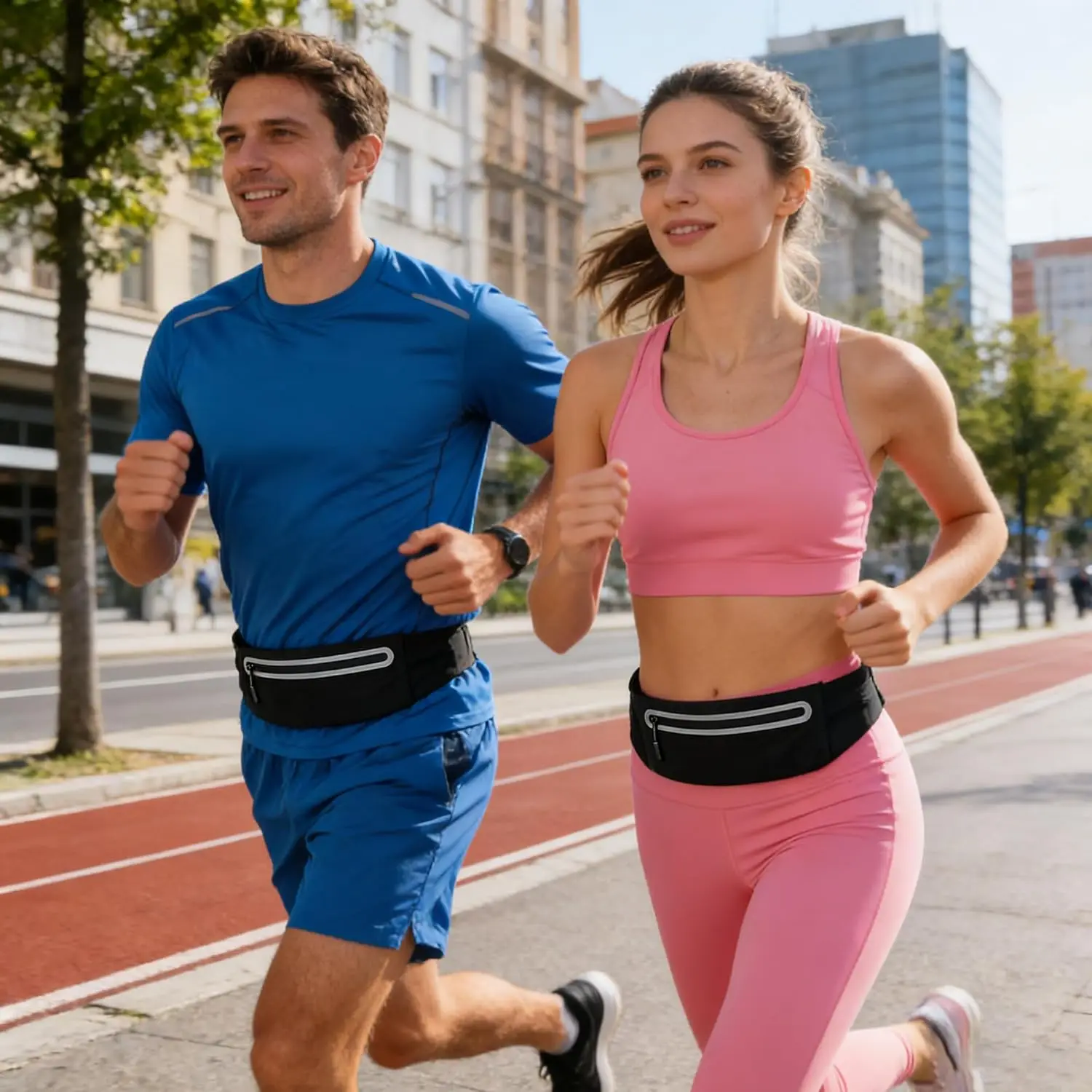 Slim Reflective Running Belt Marathon Waist Bag Ultra Slim Waterproof Light Zero Bounce Safe 7.5" Phone Fit Waists 60-120cm image 2