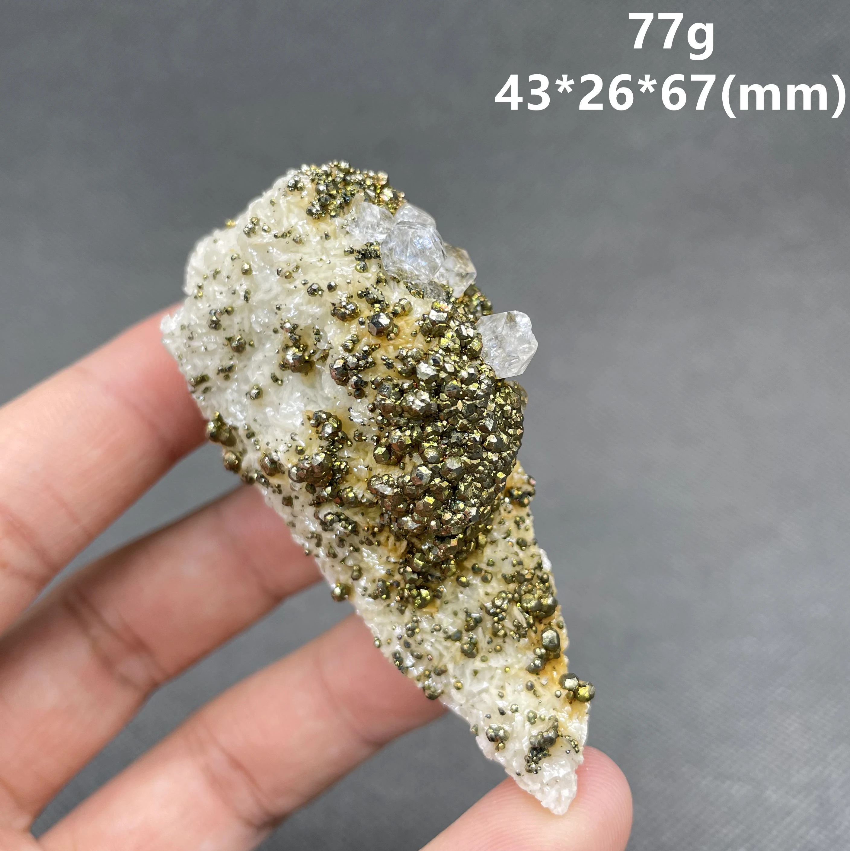 BEST! 100% Natural Fluorescent calcite and pyrite Symbiotic  mineral specimen Stones and crystals Healing crystal from China