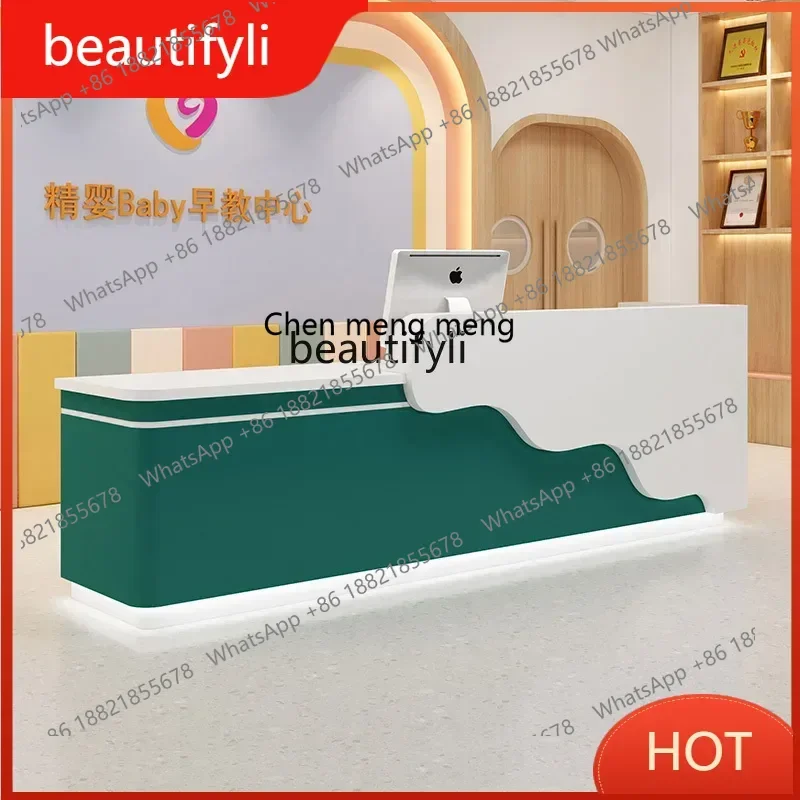 G8578 Paint Reception Desk Training Institution High-End Early Childhood Education Center Education Bar Commercial Counter