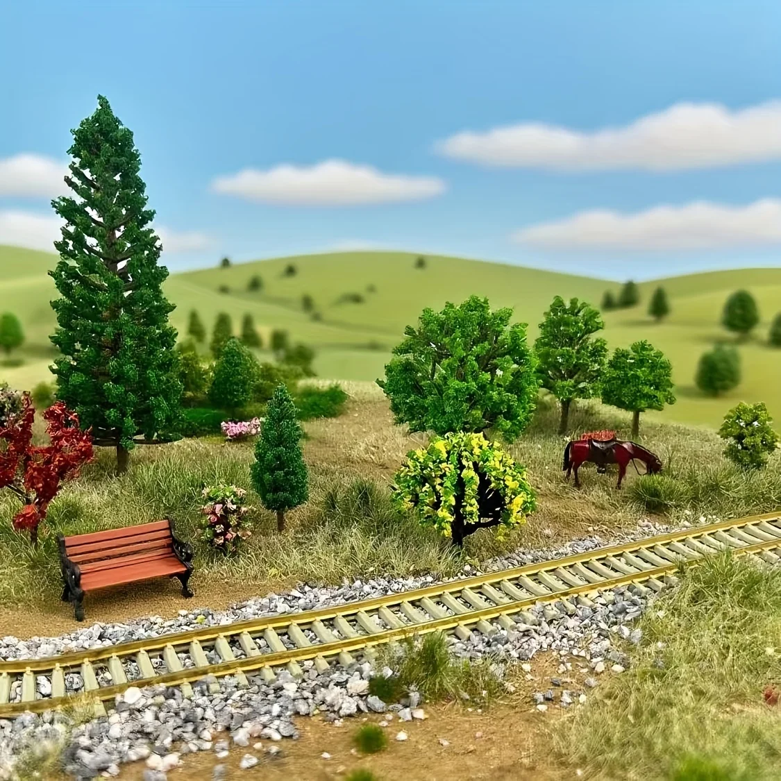 4 ألوان/120tufts نموذج خصلات العشب للمناظر الطبيعية المصغرة ، خصلات العشب النموذجية للباحات خصلات العشب الثابتة #4