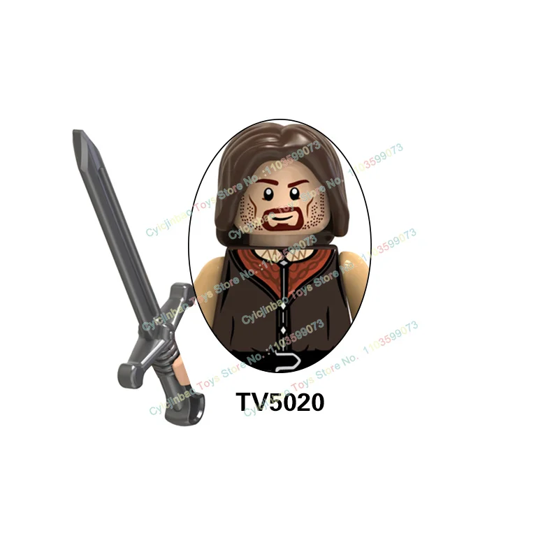 Seri Film abad pertengahan Knights Arwen elryd Boromir Elf Action figure aksesoris senjata senjata bangunan blok mainan anak-anak TV6403