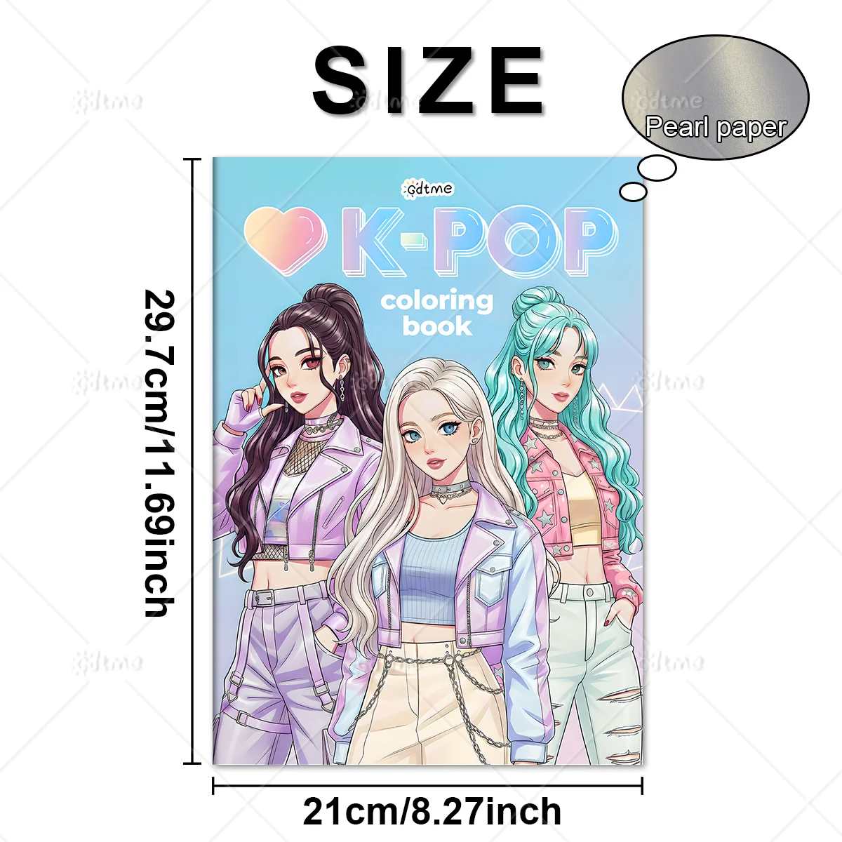 K-POP Coloring Book for Adult Featuring 24 Pages for Stress Relief Relaxing DIY Hand Drawing Painting Book