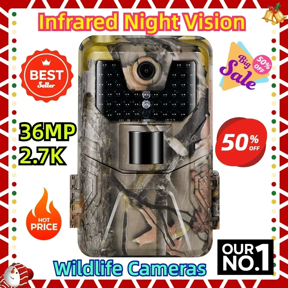 

36MP 2.7K Hunting Trail Camera Tracking Infrared Night Vision Wildlife Cameras Photo Traps CAM Surveillance