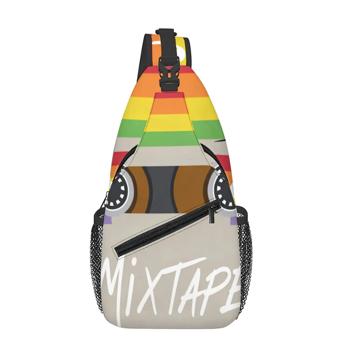 

Маленькая нагрудная сумка с принтом, лучший подарок для мужчин и женщин, 2D-мультяшный дизайн, большая вместимость, для активного отдыха, спорта и моды