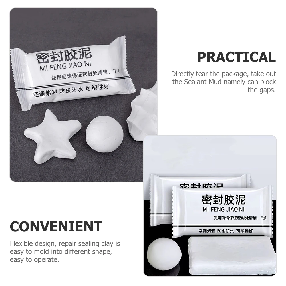 

20pcs Rubber Sealant Mud Air Conditioning Hole Clay Wall Repair Quick Mending Flexible Leak Proof Sealing Clay Tube Paste Mouse
