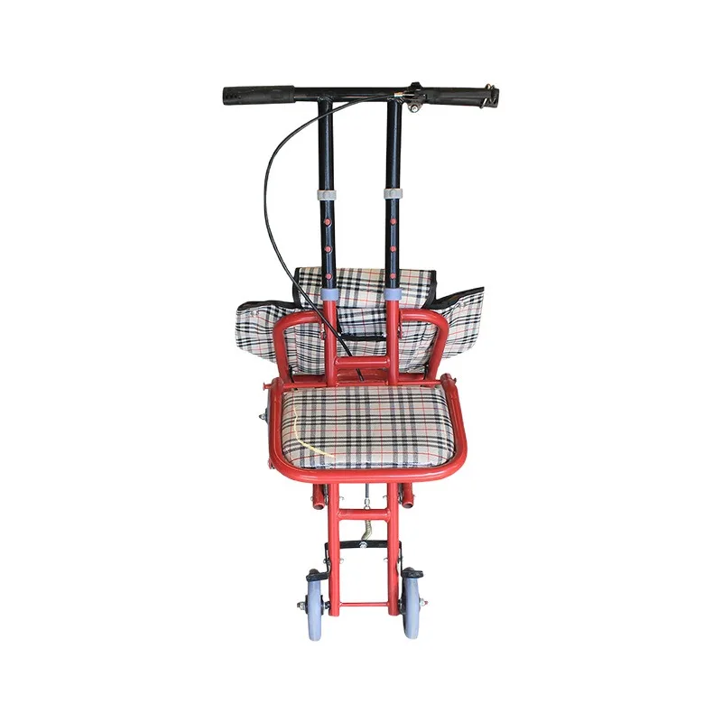 For portable folding elderly scooter trolley shopping cart can be pushed to sit on shopping brake lever