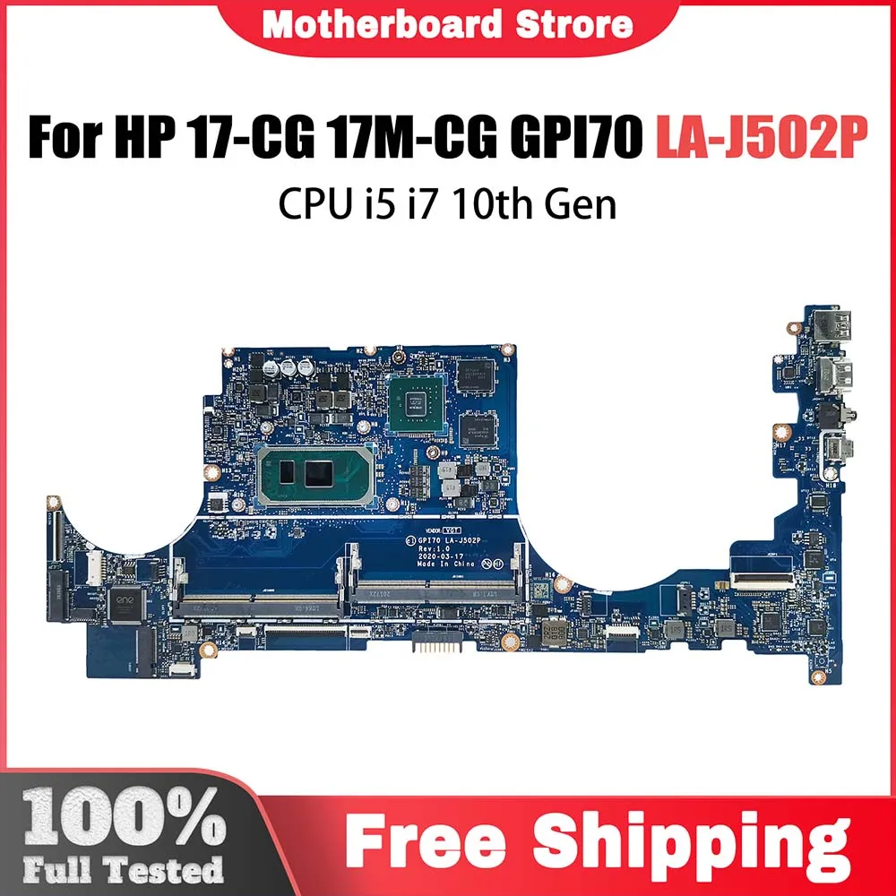 

Laptop Motherboard For HP ENVY 17-CG 17M-CG GPI70 L87979-601 L87978-601 LA-J502P Computer Mainboard with CPU I5 I7 10th Gen