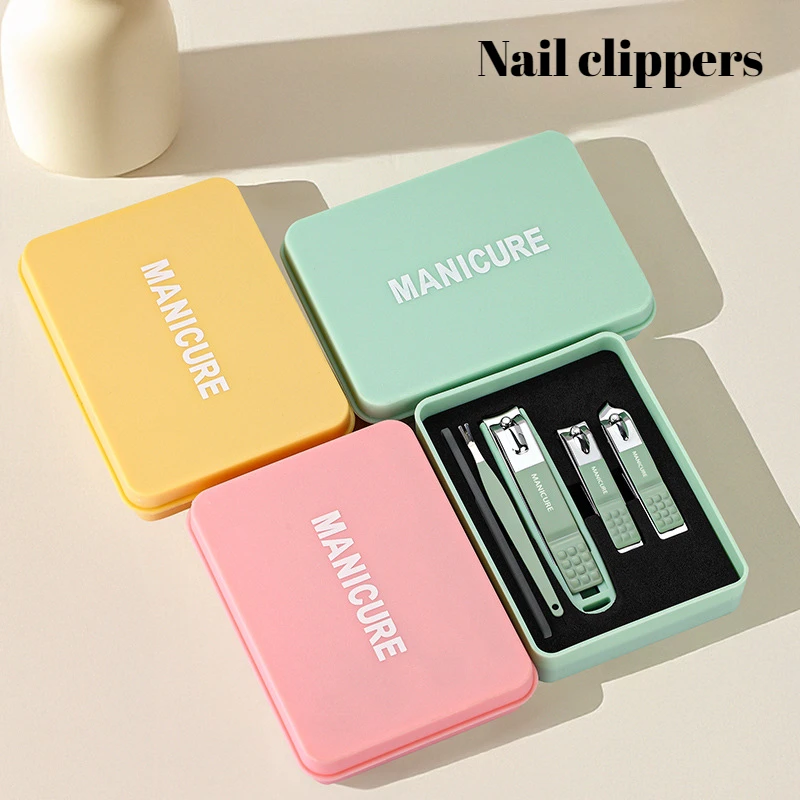 

Pink Nail Clipper Set HighGrade Household 4/5/6 pcs Nail Clippers Men Women Universal Pedicure Tools Portable Nail Tools Gift
