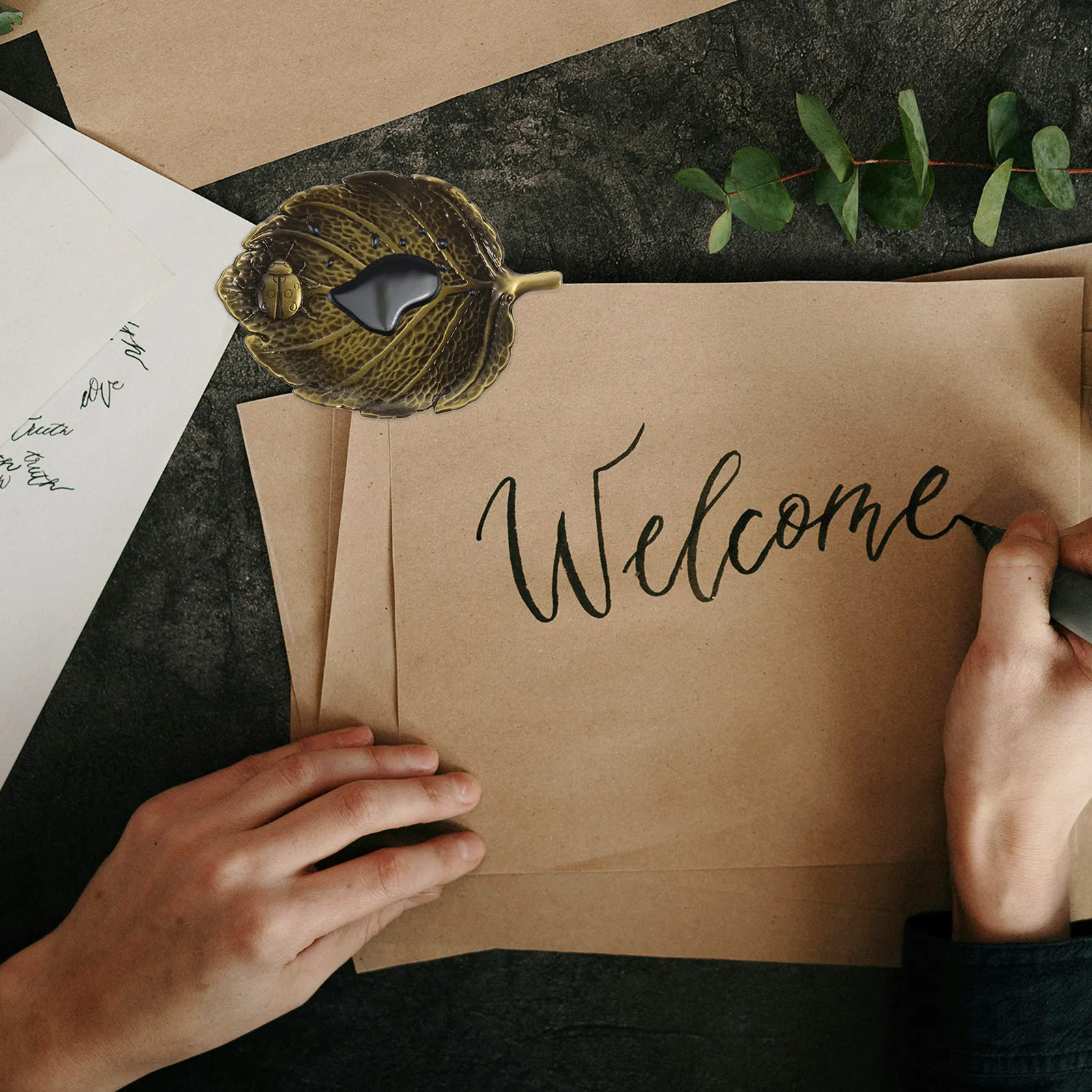 Small Copper Ink Dish Decorative Ink Plate Brush Rest Portable Calligraphy Accessories Stationery Writing Brush Holder
