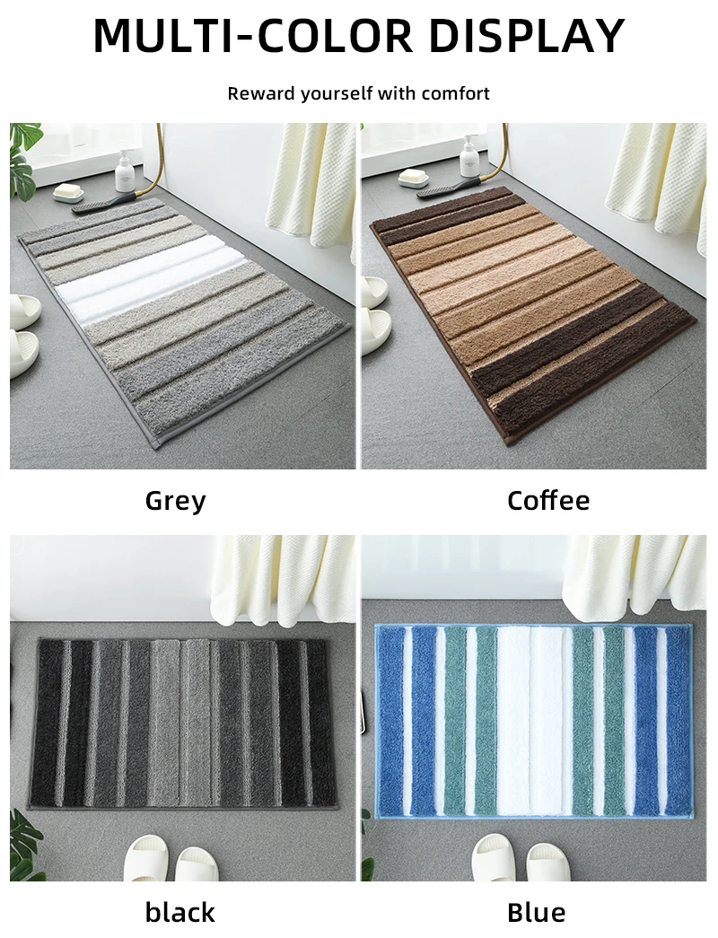 Badezimmerteppich Superabsorbierend Waschbare Bodenmatte Rutschfeste Matte Superfeine Faser Dicke Plüsch-Gummibodenmatte Plüsch-Duschvorleger – Detail 9