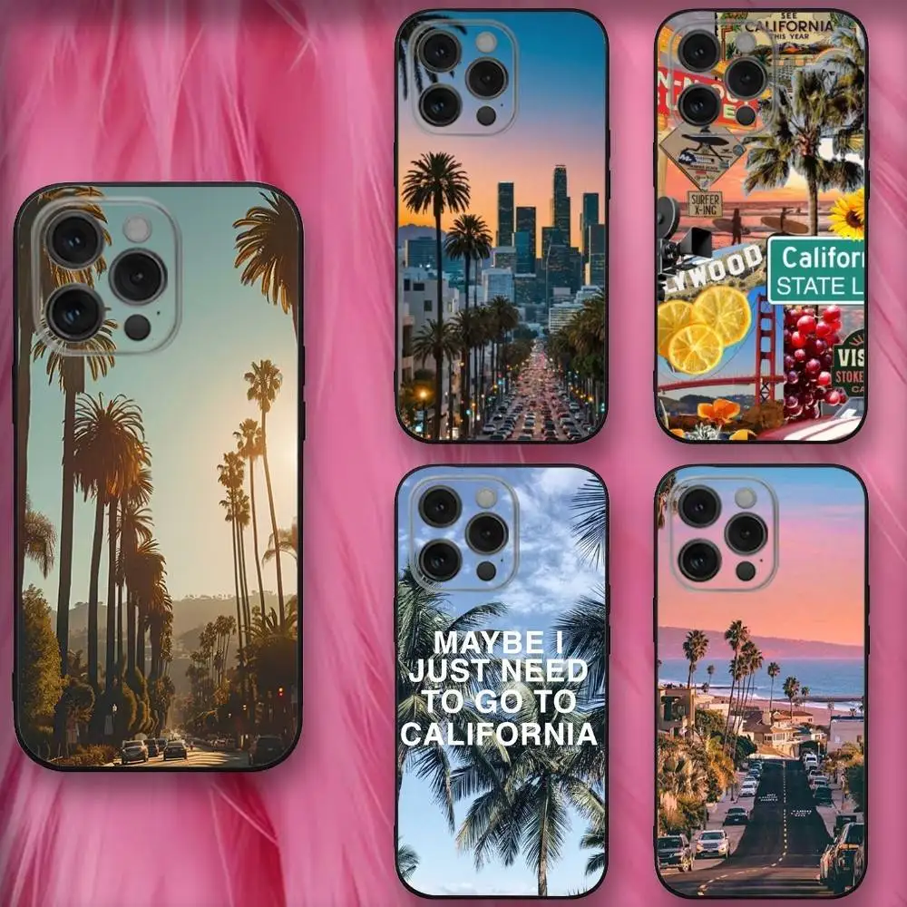 

C-California Landscap Phone Case For iPhone 16,se4,15,14,13,12,11,Pro,X,XS,Max,XR,Plus,Mini Soft Black Cover