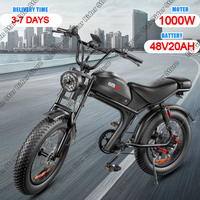 Emoko C93 Electric Bicycle 1000W Motor 48V20Ah Lithium Battery Off-road Electric Bicycle 20*4.0 Inch Fat Adult Electric Bicycle