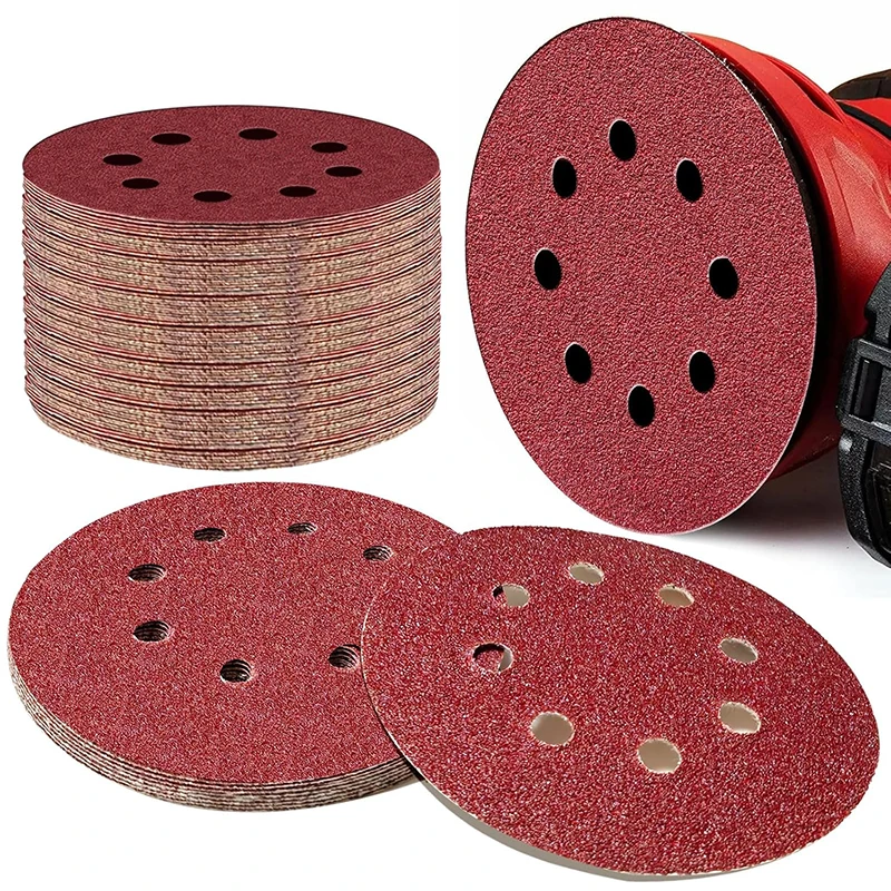 

15 Pcs 125mm Sanding Discs 8 Hole Hook Loop Sandpaper 80Grit-3000Grit Sanding Paper 5Inch Sanding Disc Abrasive Polishing Tools