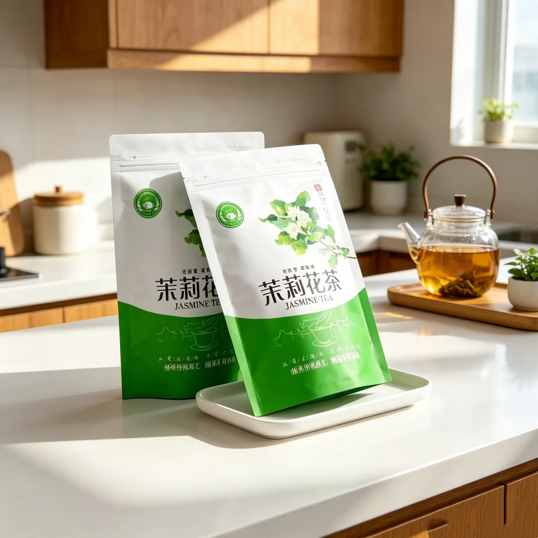 Delicious Origin Jasmine Flower Green Oolong Tea Set Bag Classic China Style Aluminum Foil Bag 250g/500g Self Sealing Zipper Bag
