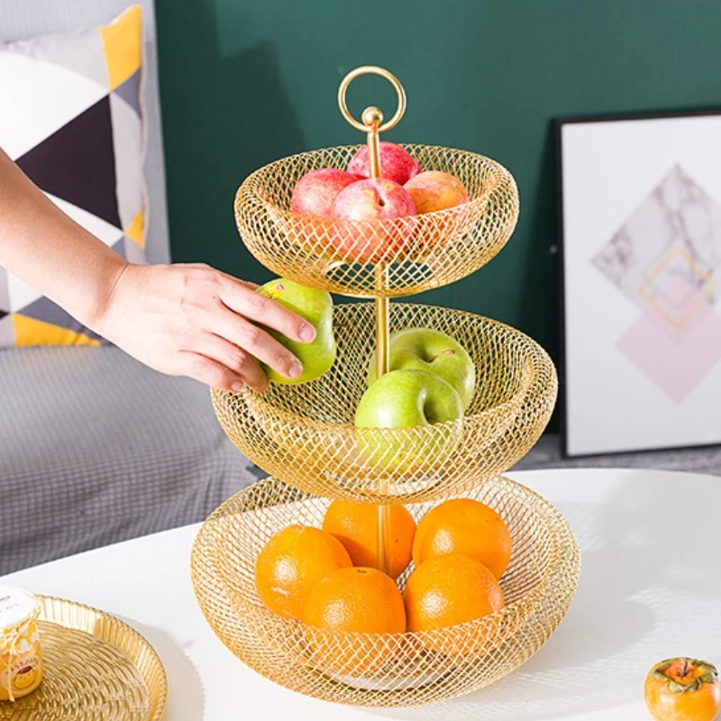 Nordic Fruit Plates Living Room Coffee Table Multi-layer Fruit Basket Creative Dining Room Snack Plates Home Storage Decoration