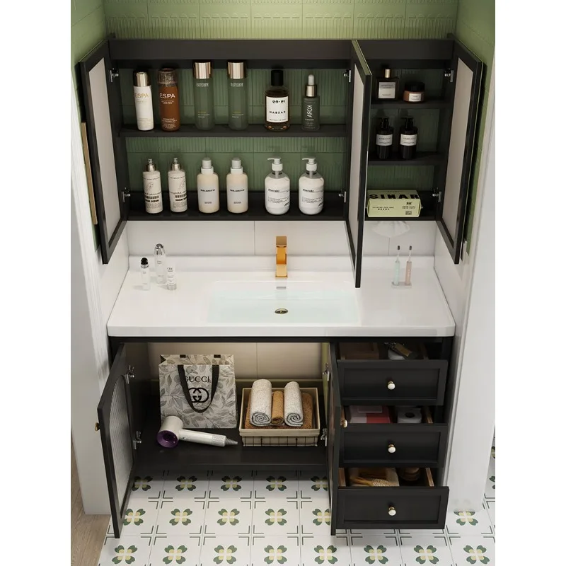 

Тумба для ванной из дуба с керамической раковиной, комбинированная тумба-умывальник, напольная тумба с раковиной