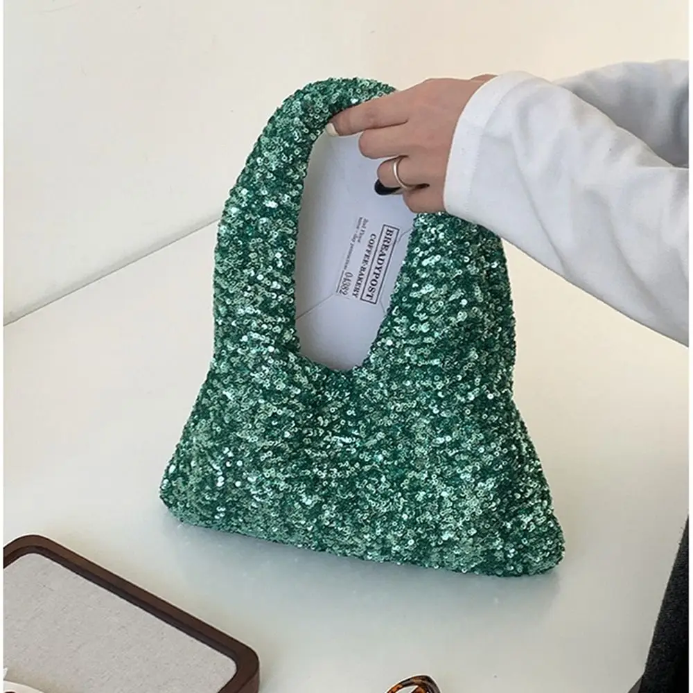 

Fashion Evening Bag Sequin Bag Shiny Purse Blingbling Handbag Underarm Bag Make Up Bag Silver Shoulder Bag Outdoor