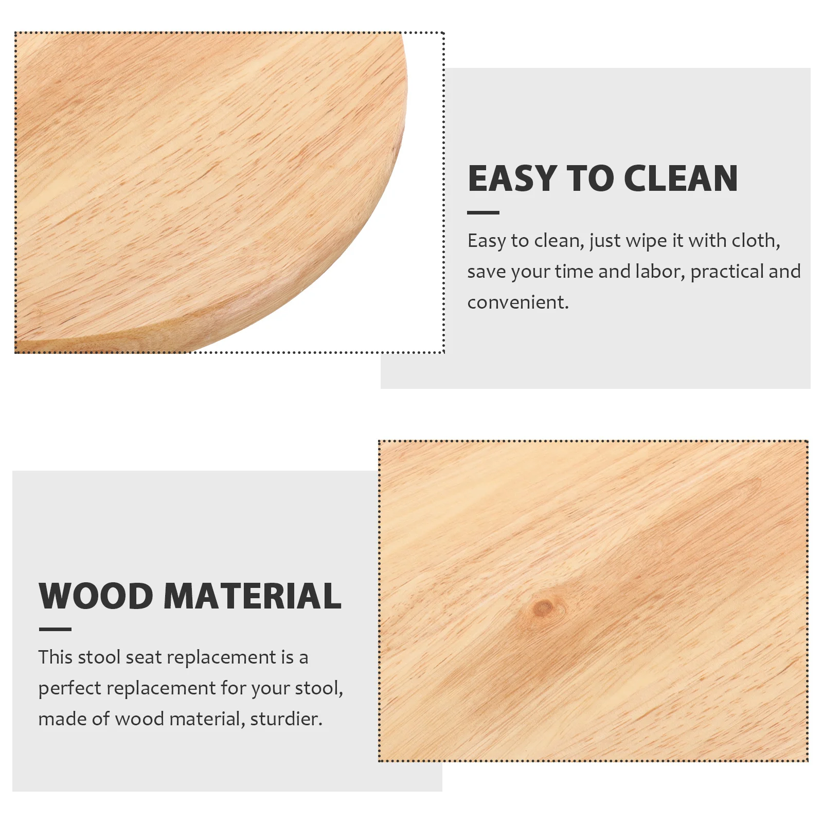 

Bar Round Wood Stool Seat Replacement Cover Durable Home Chair Seat Surface Protector Round Stool Replacement Accessory