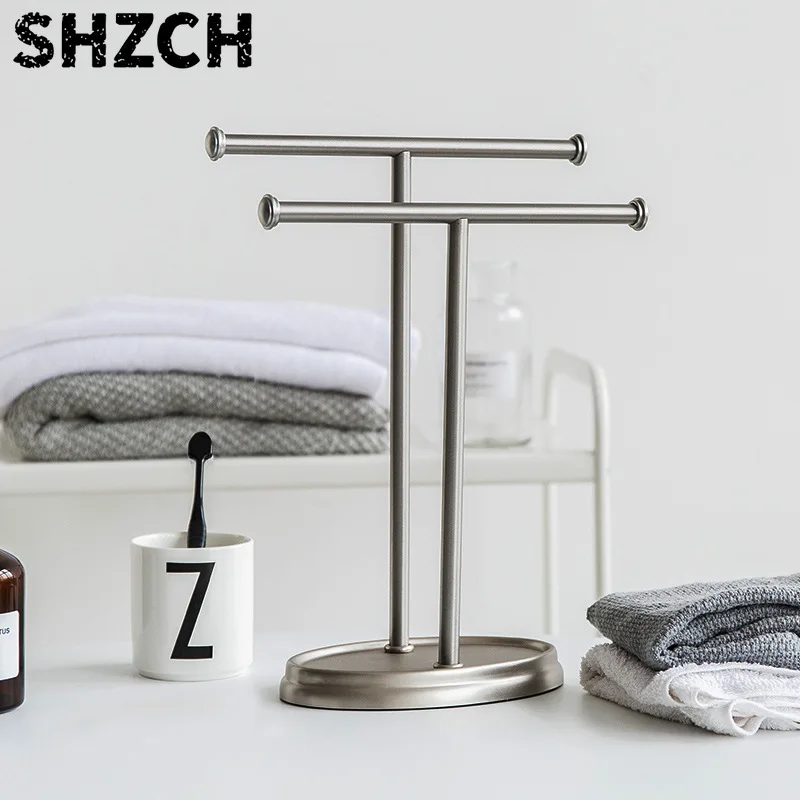 Double Layer Stainless Steel Towel Rack, No Drill Bathroom Organizer with Hanger, Luxury Hotel Style Towel Bar for Modern Home