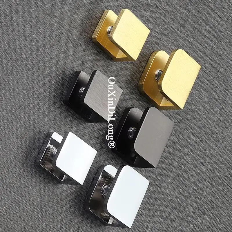 

High Quality 6PCS Solid Brass Thicken Glass Clamps Acrylic Board Shower Shelf Glass Fixed Holder Brackets for 5~12mm No Drilling