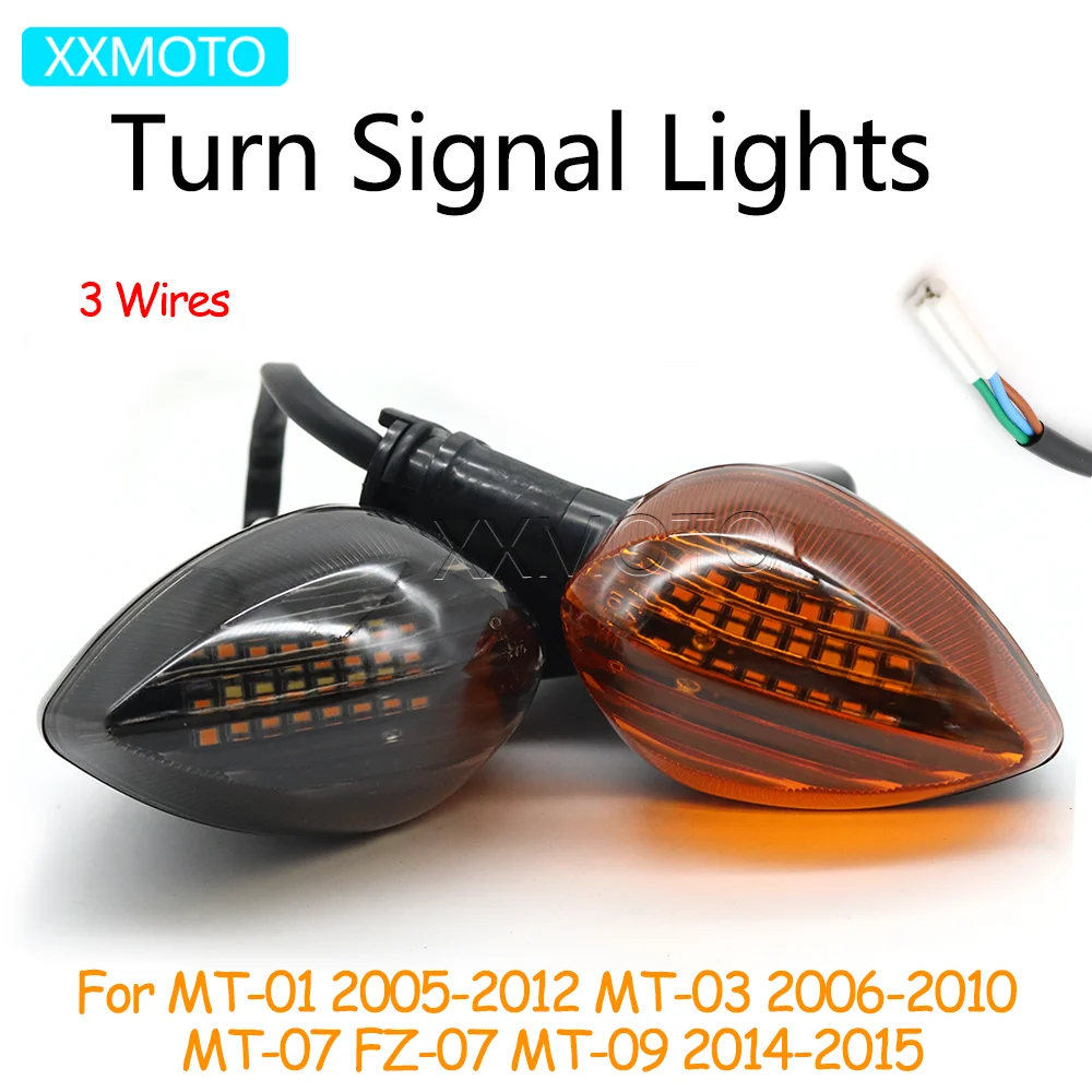 

For Yamaha MT01 05-2012 MT03 06-10 MT07 FZ07 14-15 MT09 14-15 MT 01 07 09 Motorcycle Turn Signals Lights Indicators Lamps