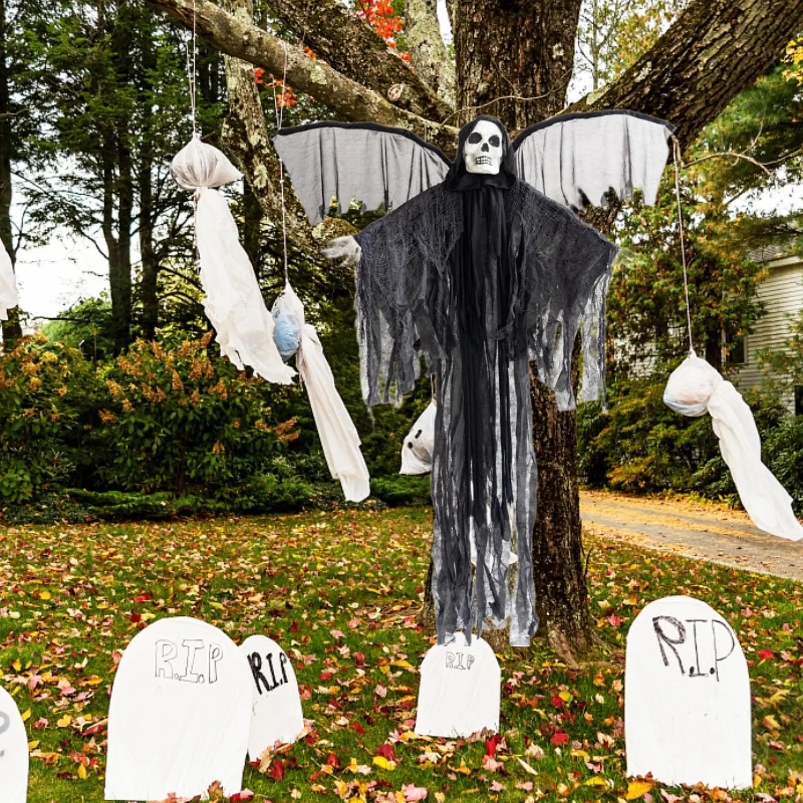 

Halloween Hanging Decoration Party Decor Grim Skeleton for Patio Lawn Room