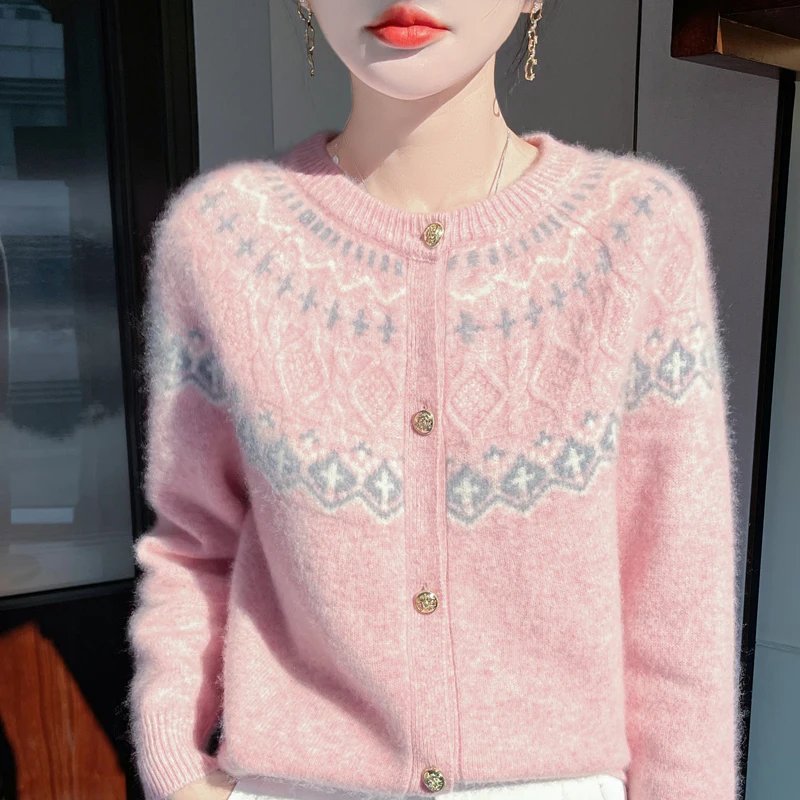 

Новый женский пуловер из 100% мериносовой шерсти с круглым вырезом, кашемировый толстый вязаный свитер, роскошный удобный осенне-зимний топ