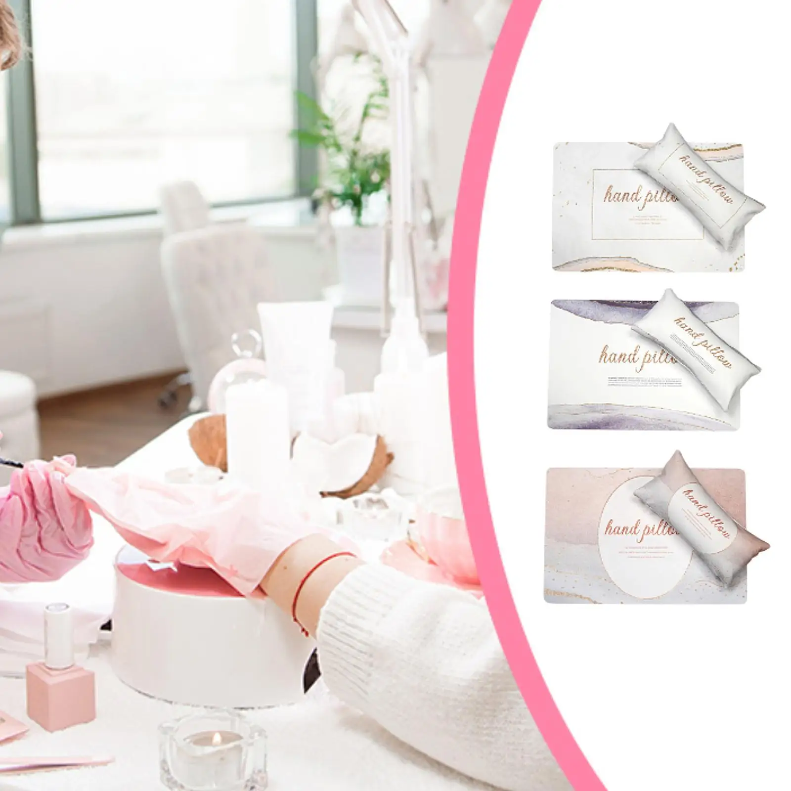 Nail Art Hand Pillow & Mat Set Sponge Pillow Nail Art Table Pad Nail Art Tools