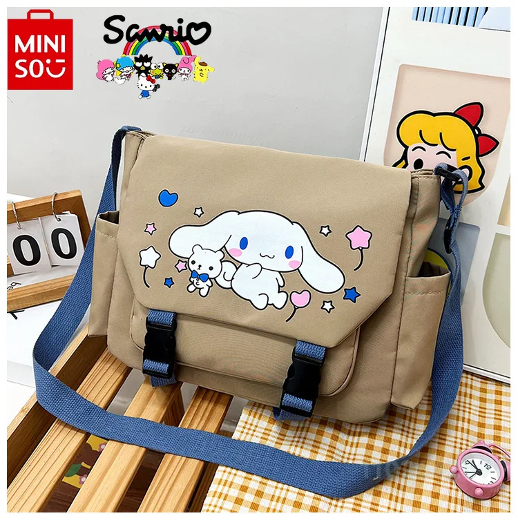 Miniso Cinnamoroll New Women's Crossbody Bag Fashionable High Quality Student Bag Cartoon Large Capacity Casual Shopping Bag