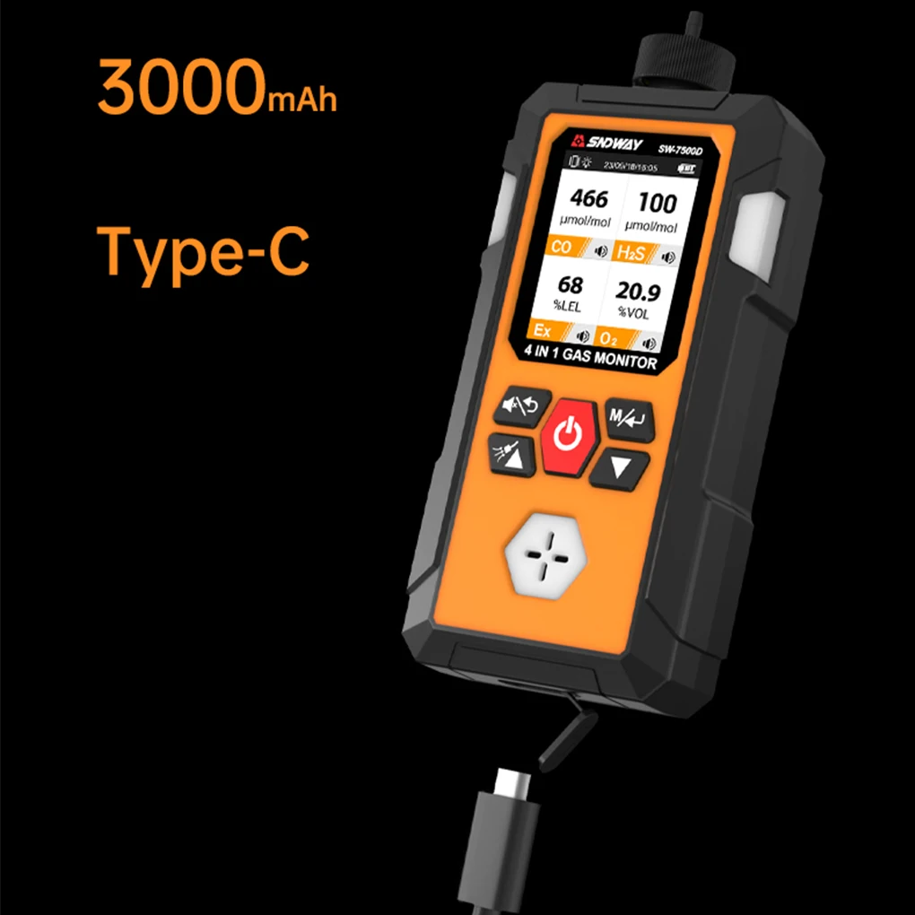 Efficient Carbon Monoxide Detector Easy-to Safety Monitoring Real-time 4 In 1 Gases Detector Leak Standard style