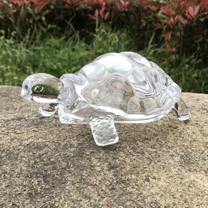A Crystal Turtle Ornament, Mini Turtle Statue, Lucky Ornament, Suitable for Home Office Desk Decoration, Home Decoration
