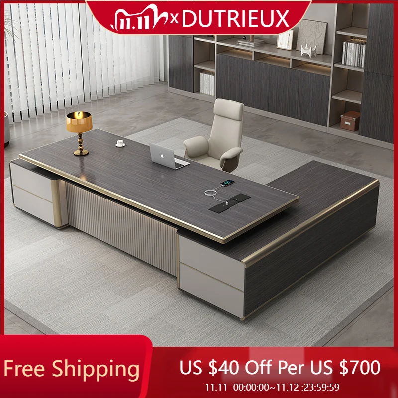 

Light Luxury Standing Office Desk Corner Reception Executive Storage Office Desk Work Organizer Mesa Escritorio Office Furniture