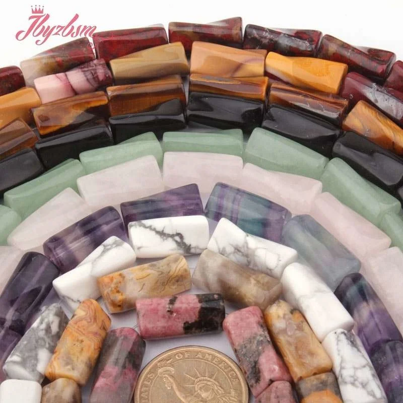 8x20mm Column Twist Rhodonite Agates Jaspers Natural Stone Loose Beads for DIY Women Men Necklace Bracelet Jewelry Making 15