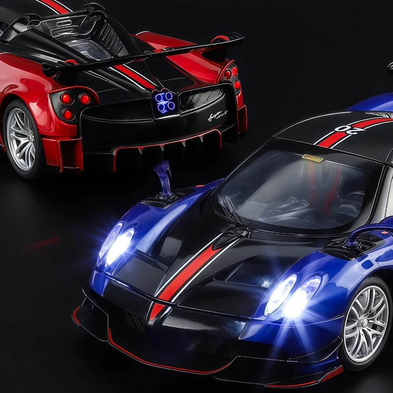 Modèle de voiture en alliage de supercar Huayra BC 1:32, avec son et lumière rétractable, Collection de cadeaux pour enfants, modèle de jouet moulé sous pression