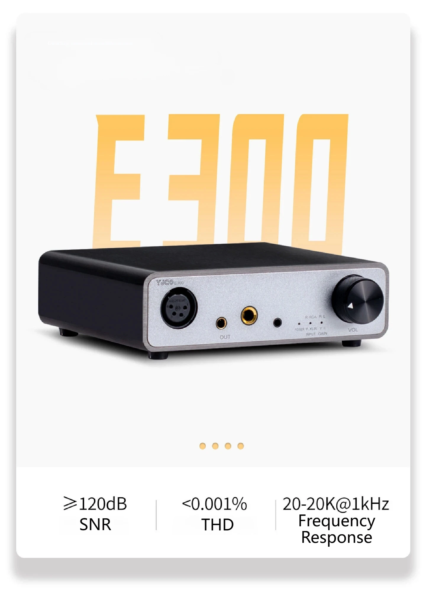 YJCO HiFi Balanced Kopfhörerverstärker TPA6120A2*2 Chip 4.4/3.5/6.35/XLR Ausgang DC12V, Audiophiler Desktop Balanced Amp E300 – Detail 1