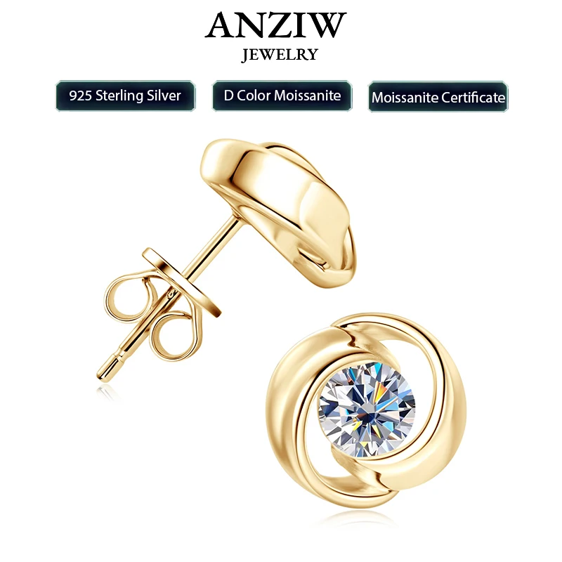 

Серьги-гвоздики Anziw 5 мм 0,5 карата D цвета с муассанитом, серьги-гвоздики из серебра 925 пробы с милыми цветами для женщин и мужчин, ювелирные изделия с позолотой 14 карат LOVER'S