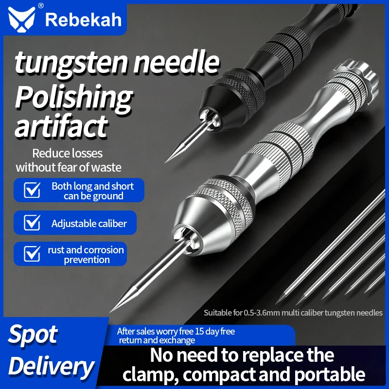 Rebekah TIG Welding Tungsten Electrode Holder, Anti-Scald Grinding Clamp, 1.0-4.0mm Handheld Fixture