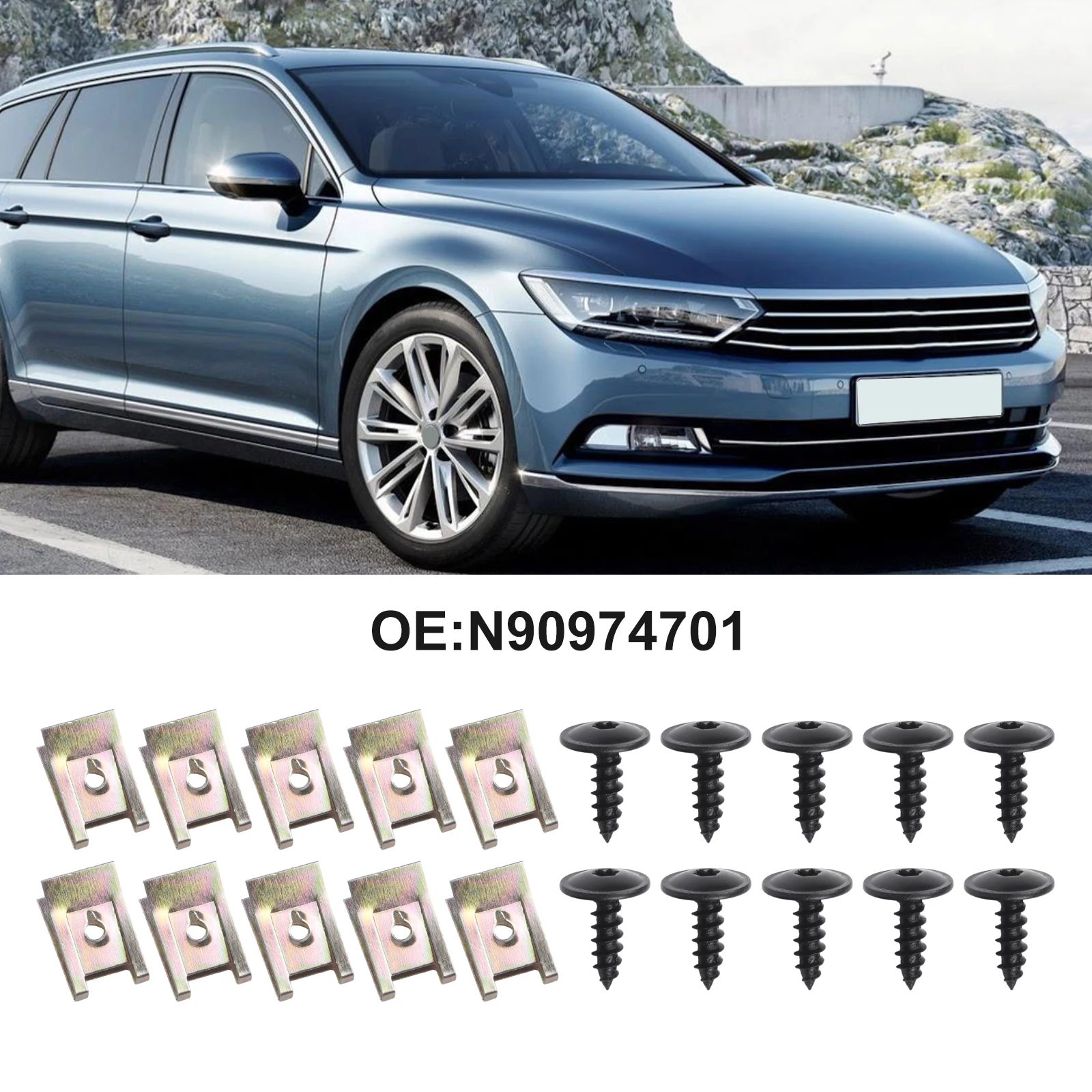 Car Mudguard Liner Splash Shield Guard Screws Bolt-On Fasteners For Golf For Passat N90974701 N909 74701 N91160401 N91160401