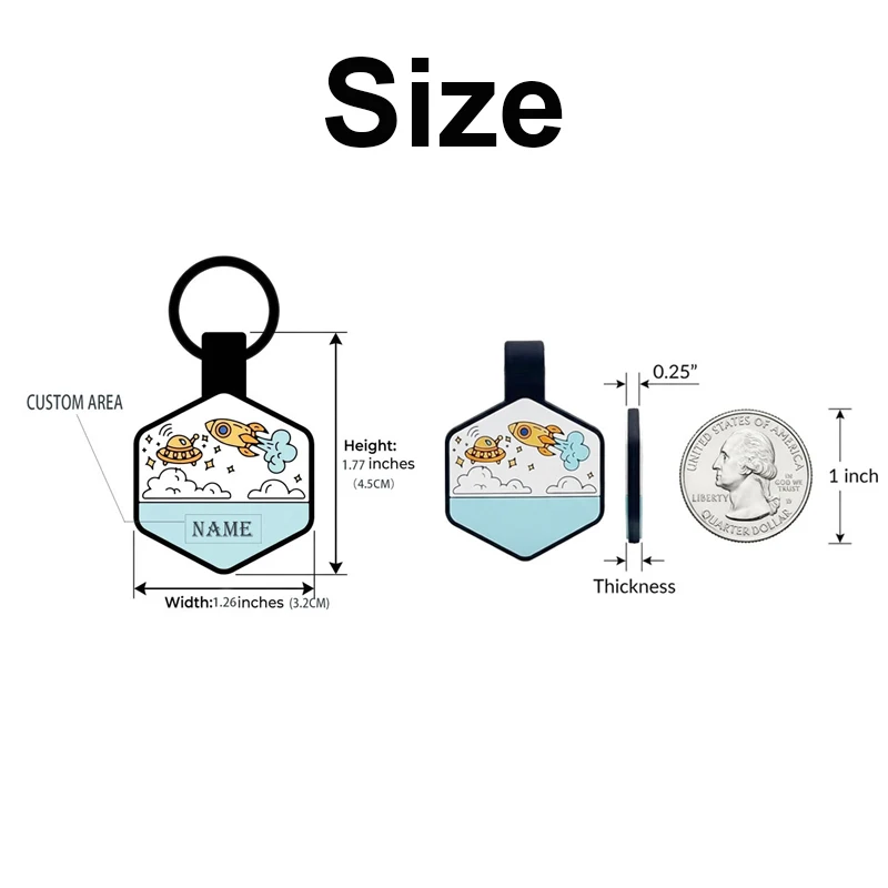 New Arrival Hexagonal Silicone Pet Anti-lost Tag Dogs Cat Id Tags Collar Accesorios Personalized Dog Supplies Laser Engraving