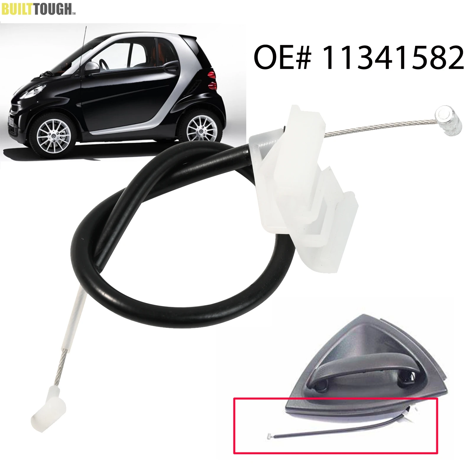 Perbaikan kabel pegangan pintu eksterior depan untuk Smart City Coupe 450 Cabrio W450 1998 - 2007 0001973V005 11341582 0001973V005000000