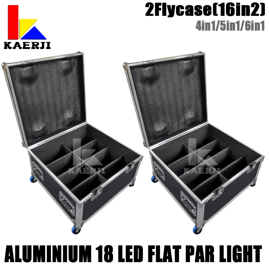 No Tax 2Pcs Flycases For 18x12w RGBW 4in1/6in1 LED Par Light Wireless Control Flat Spot Light For Dance Studio Stage Performance