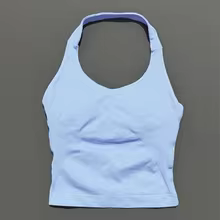 Performance Tank Tops Halters Strappy Seamless Workout Women - Ice Blue