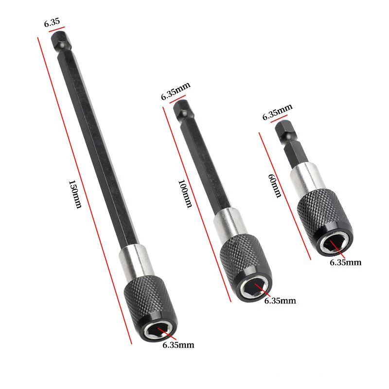 60/100/150mm Hexagonal Quick Change Rod Self-Locking Screwdriver Connect Rod Power Tool Accessory Magnetic Sleeve Extension Rod